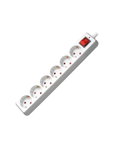 REGLETA 6 TOMAS MEDIARANGE BL.CON INTERRUPTOR CABLE 1,4M