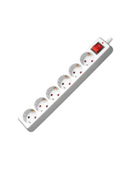 REGLETA 6 TOMAS MEDIARANGE BL.CON INTERRUPTOR CABLE 1,4M