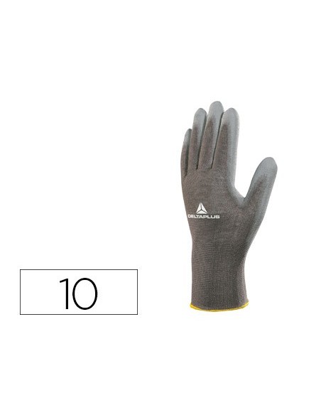 GUANTE POLIESTER ANTIDESLIZANTE LAVABLE ESP. MANUTENCION GRIS T. 10