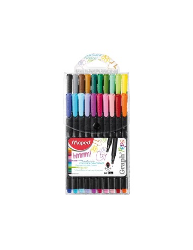 ROTULADOR MAPED PUNTA METAL GRAPH PEPS FINE LINER ESTUCHE 20 COL.SURT