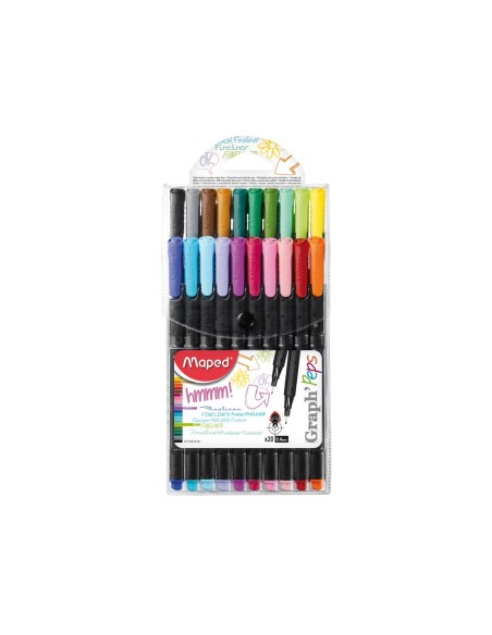 ROTULADOR MAPED PUNTA METAL GRAPH PEPS FINE LINER ESTUCHE 20 COL.SURT