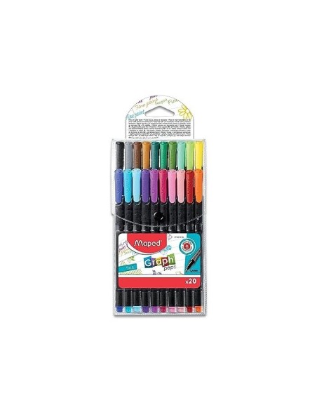 ROTULADOR MAPED PUNTA METAL GRAPH PEPS FINE LINER ESTUCHE 20 COL.SURT