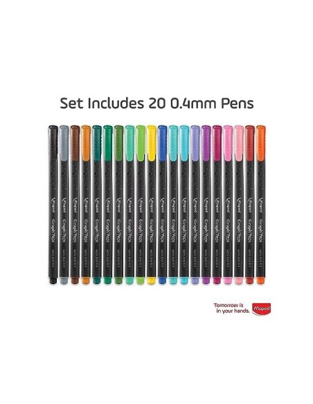 ROTULADOR MAPED PUNTA METAL GRAPH PEPS FINE LINER ESTUCHE 20 COL.SURT