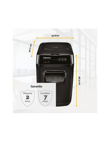 DESTRUCTORA FELLOWES AUTOMAX 200C CORTE 200 H.DESTRUYE GRAPAS CLIP