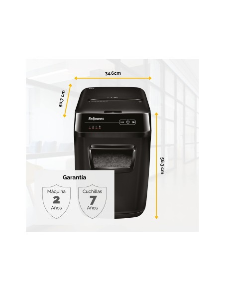 DESTRUCTORA FELLOWES AUTOMAX 200C CORTE 200 H.DESTRUYE GRAPAS CLIP
