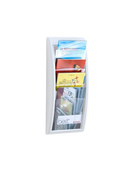 EXPOSITOR MURAL FAST-PAPERFLOWDIN A4 BLANCO 4 CASILLAS 650X290X95 MM