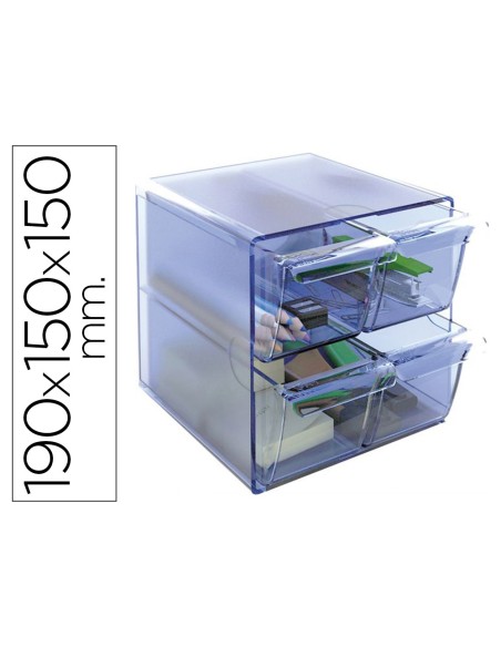 ARCHICUBO 4 CAJONES ORGANIZADOR MODULAR AZ.TPTE.155X155X155MM