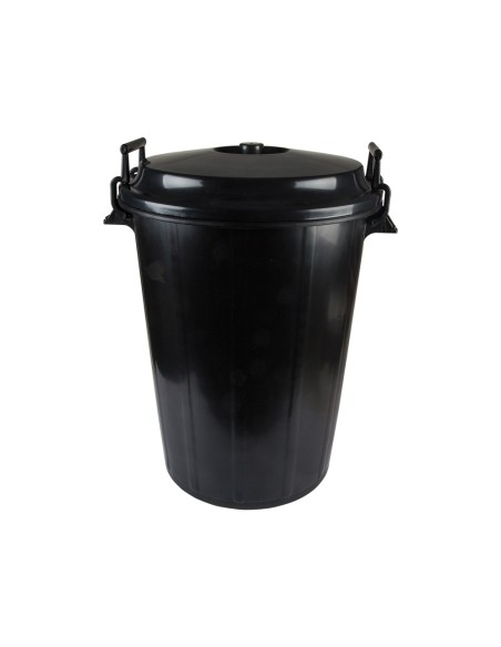 CUBO DE BASURA NEGRO CON TAPA PARA BOLSAS 85X105CM 100 LITROS