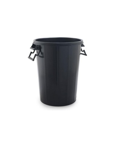 CUBO DE BASURA NEGRO CON TAPA PARA BOLSAS 85X105CM 100 LITROS
