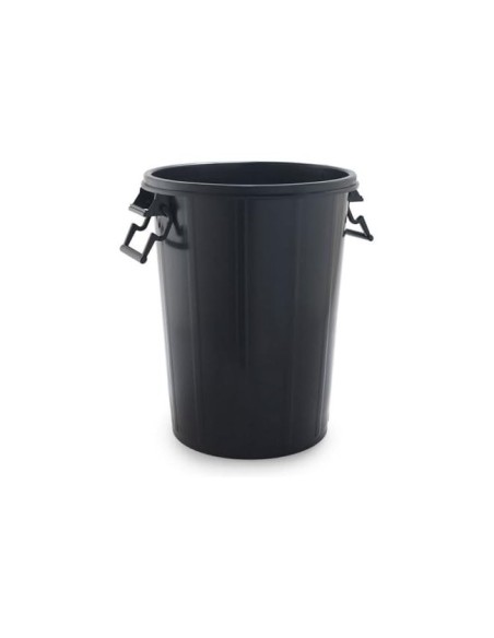 CUBO DE BASURA NEGRO CON TAPA PARA BOLSAS 85X105CM 100 LITROS