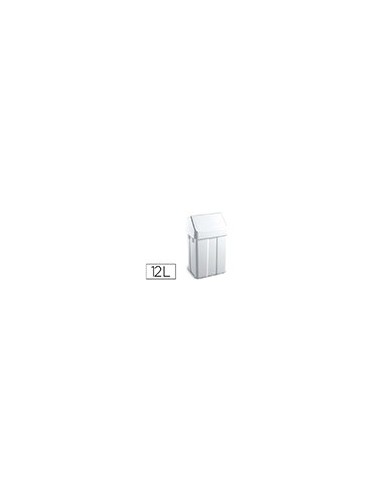 PAPELERA CONTENEDOR TTS PLASTICO TAPADERA MAX 12L.BL 400X230X200 MM