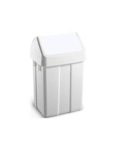 PAPELERA CONTENEDOR TTS PLASTICO TAPADERA MAX 12L.BL 400X230X200 MM