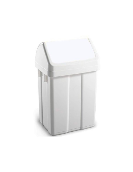 PAPELERA CONTENEDOR TTS PLASTICO TAPADERA MAX 12L.BL 400X230X200 MM
