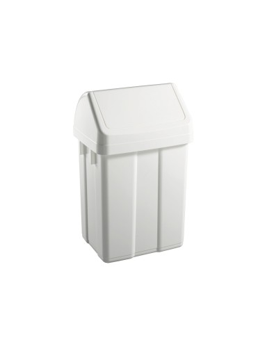 PAPELERA CONTENEDOR TTS PLASTICO TAPADERA MAX 12L.BL 400X230X200 MM