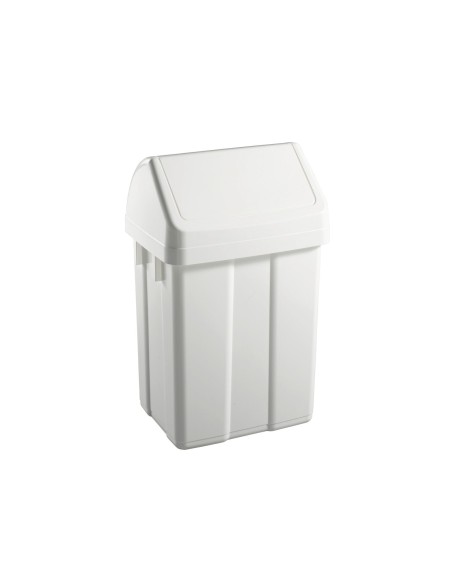 PAPELERA CONTENEDOR TTS PLASTICO TAPADERA MAX 12L.BL 400X230X200 MM