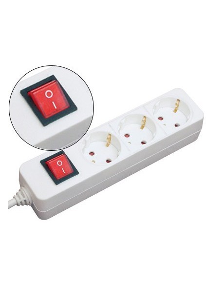 REGLETA 3 TOMAS MEDIARANGE BL.CON INTERRUPTOR CABLE 1,4M
