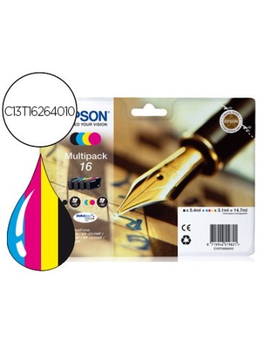 C13T16264010 CARTUCHO EPSON 16 MULTIPACK WORKFORCE WF-2010W WF-2510WF