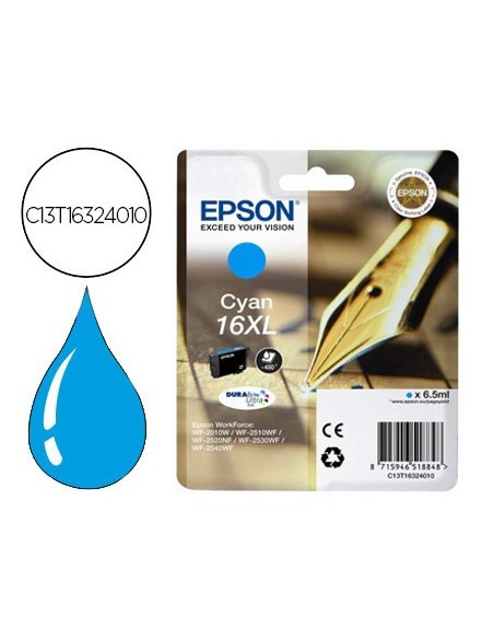 C13T16324010 CARTUCHO EPSON WF2010/2510 16XL CIAN 450 PG.