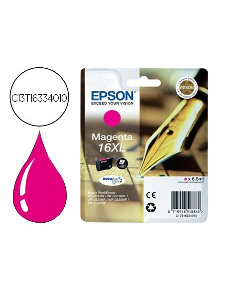 C13T16334010 CARTUCHO EPSON WF2010/2510 16XL MAG. 450 PG.