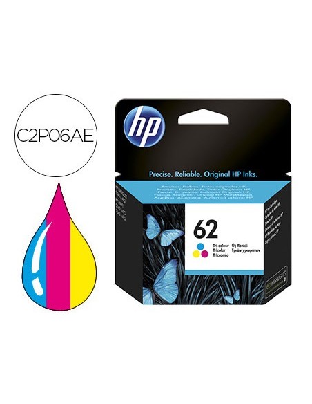 C2P06AE CARTUCHO HP Nº 62 TRICOLOR 165 PG.