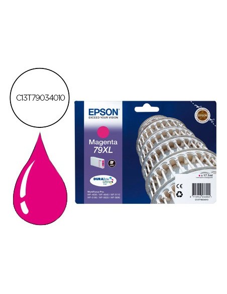 C13T79034010 CARTUCHO EPSON T7903 WF-4630/4640 79XL MG. 2000 PG.