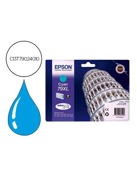 C13T79024010 CARTUCHO EPSON T7902 WF-4630/4640 79XL CIAN 2000 PG.