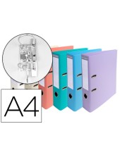 ARCH.PAL.EXACOMPTA CARTON FORRADO PVC A4 COL. PASTELES SURT. 70MM