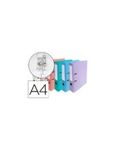 ARCH.PAL.EXACOMPTA CARTON FORRADO PVC A4 COL. PASTELES SURT. 70MM 2