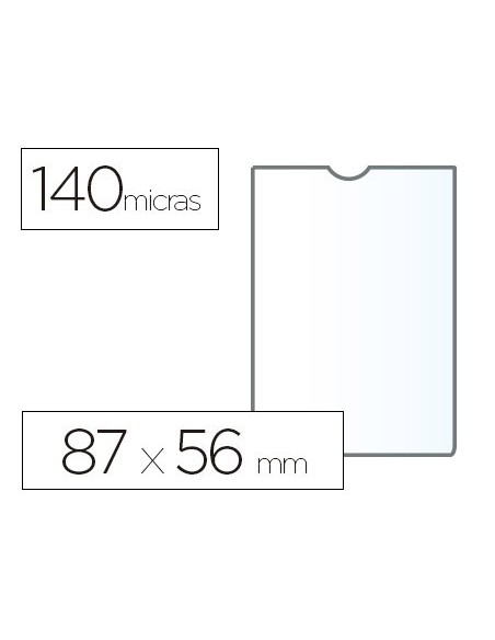 FUNDA PORTADOCUMENTO ESSELTE PLASTICO TPTE.140 MICRAS  87X56 MM