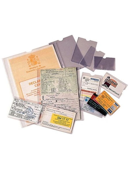 FUNDA PORTADOCUMENTO ESSELTE PLASTICO TPTE.140 MICRAS  87X56 MM