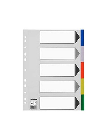 SEPARADOR ESSELTE PLASTICO JUEGO 5 SEPARADORES A4 5 COL.MULTITALADRO