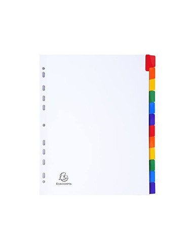 SEPARADOR EXACOMPTA CARTULINA JUEGO 12 SEPARADORES A4+ MULTI.BLANCO