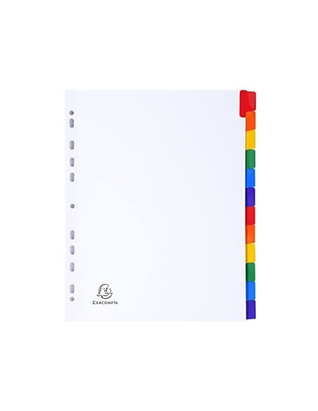 SEPARADOR EXACOMPTA CARTULINA JUEGO 12 SEPARADORES A4+ MULTI.BLANCO