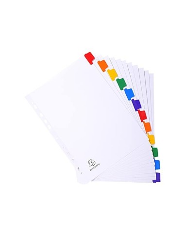 SEPARADOR EXACOMPTA CARTULINA JUEGO 12 SEPARADORES A4+ MULTI.BLANCO
