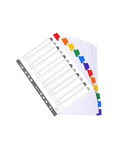 SEPARADOR EXACOMPTA CARTULINA JUEGO 12 SEPARADORES A4+ MULTI.BLANCO