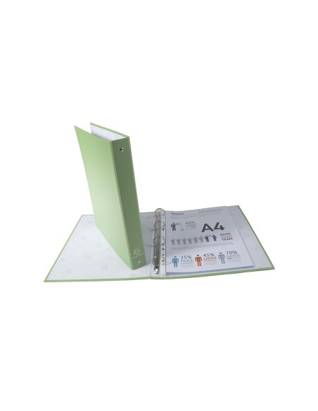 CARPETA 4A.30MM REDONDAS EXACOMPTA A4 CARTON FORRADO VE.ANIS 51473E