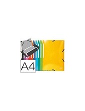 CARPETA GOMAS EXACOMPTA A4+ SIMIL-PRESPAN 3 SOLAPAS COL.SURT. 2