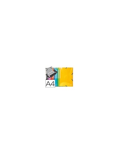 CARPETA GOMAS EXACOMPTA A4+ SIMIL-PRESPAN 3 SOLAPAS COL.SURT.