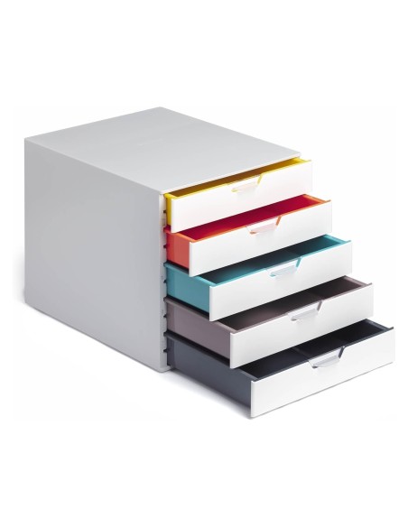 FICHERO 5 CAJONES DURABLE VARICOLOR APILABLES 292X280X356MM.7605-27