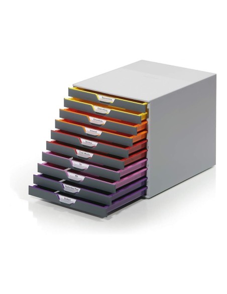 FICHERO 10 CAJONES DURABLE VARICOLOR APILABLES 292X280X356MM.7610-27