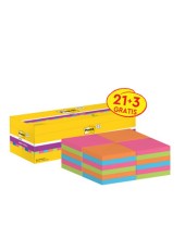 BLOC NOTAS ADH.POST-IT SUPER STICKY 76X76MM 24UD 90H. COL.SURT.