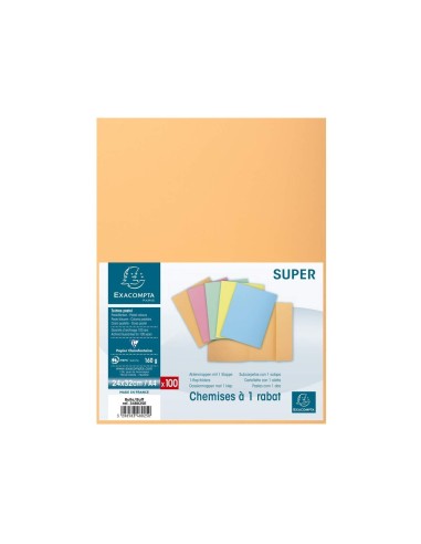 SUBCARPETA A4 160 GR. EXACOMPTA 1 SOLAPA CREMA C/100