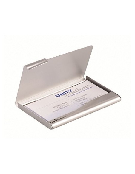 TARJETERO DURABLE ALUM.CAP.20 TARJETAS 55X90MM.PLATA 100X65MM.2415-23