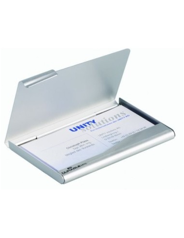 TARJETERO DURABLE ALUM.CAP.20 TARJETAS 55X90MM.PLATA 100X65MM.2415-23