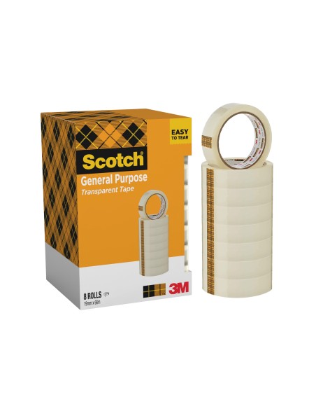 CINTA ADHESIVA SCOTCH TRANSPARENTE 19MMX66 MT PACK DE 7