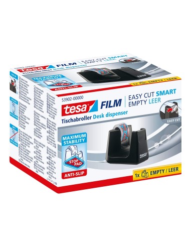 PORTARROLLO SOBREMESA TESA PLASTICO EASY CUT SMAT NG.ROLLO 33MX19 MM