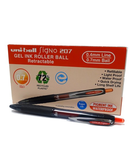 BOLIGRAFO UNI-BALL ROLLER UMN-207 RETRACTIL 0,7 MM COLOR ROJO
