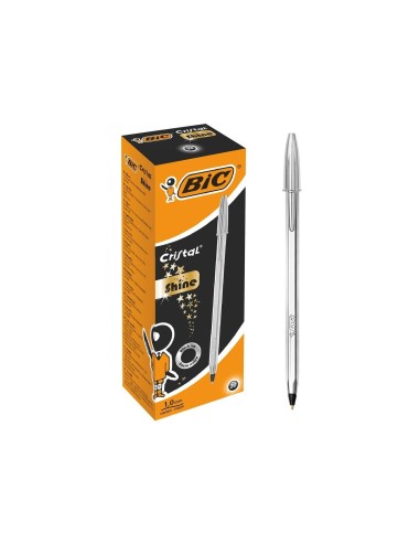 BOLIGRAFO BIC CRISTAL CELEBRATION PLATA TINTA NEGRA UNIDAD 921339
