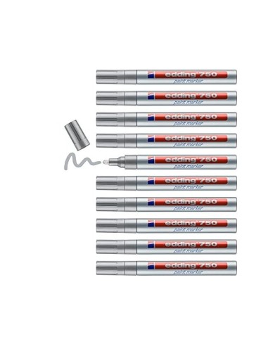 ROTULADOR EDDING PUNTA FIBRA 750 PLATA PUNTA REDONDA 3,5 MM