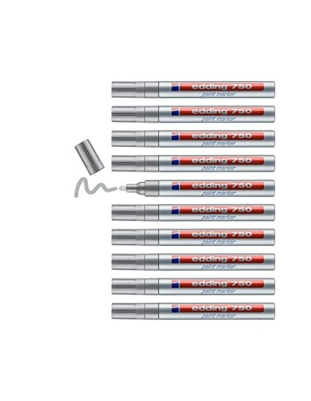 ROTULADOR EDDING PUNTA FIBRA 750 PLATA PUNTA REDONDA 3,5 MM